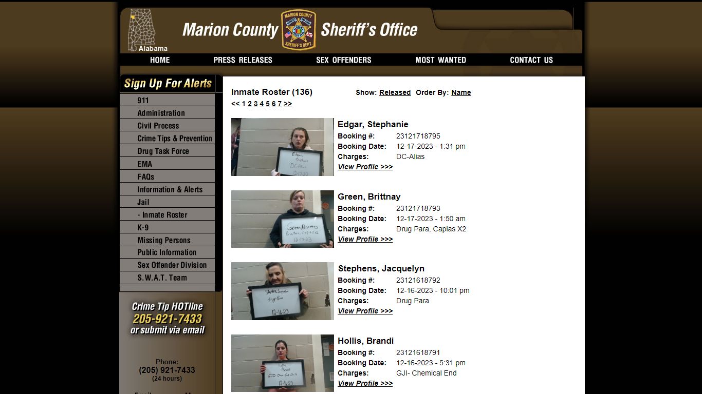 Inmate Roster - Marion County Sheriff AL